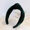 Wrapables Wide Knotted Velvet Headbands, Top Knot Velvet Headbands for Women and Girls, Dark Green